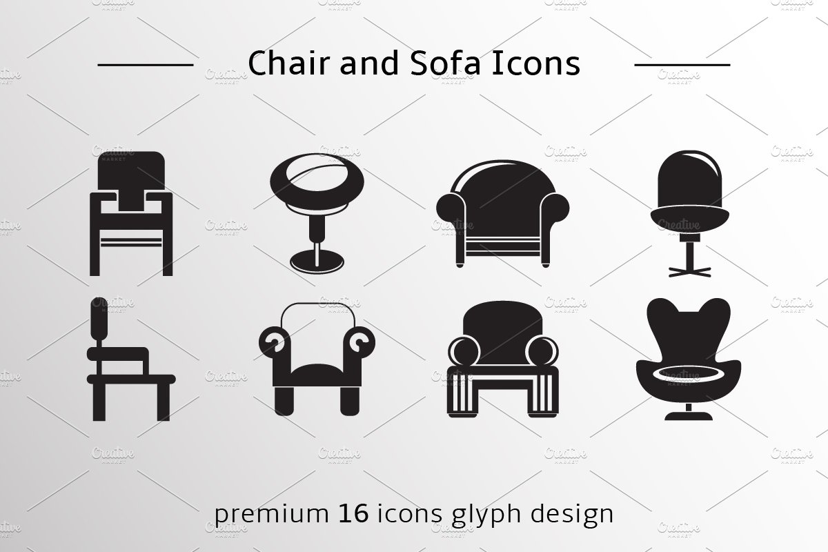 Sofa Icons Set preview image.