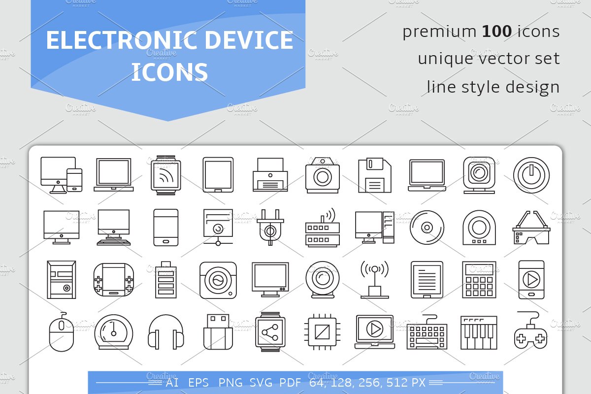 Electronic Device and Gadget Icons cover image.