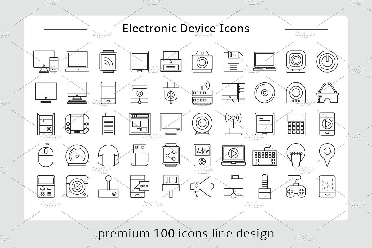 Electronic Device and Gadget Icons preview image.