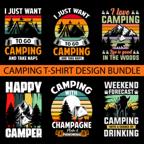 Typography camping t-shirt design free svg cover image.