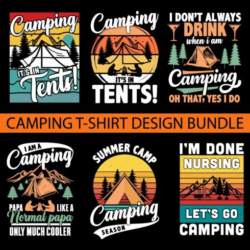 Camping lover t-shirt design free vector cover image.