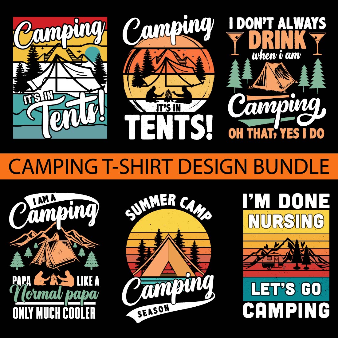 Camping lover t-shirt design free vector - MasterBundles