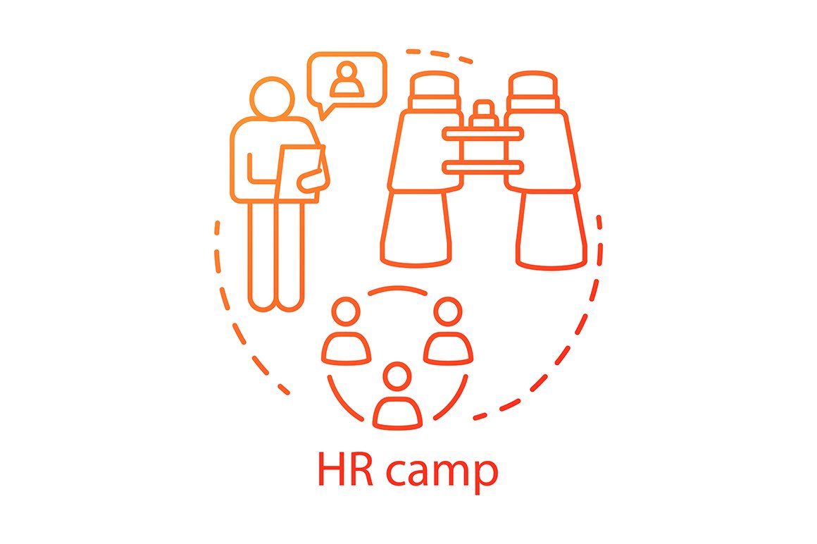 Human resources camp concept icon cover image.