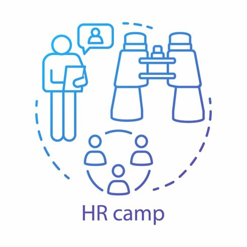 Human resources camp concept icon cover image.