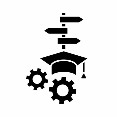 College major black glyph icon cover image.