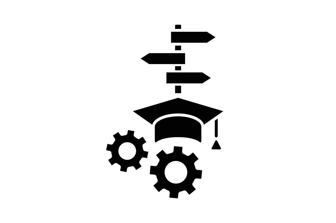 College major black glyph icon cover image.