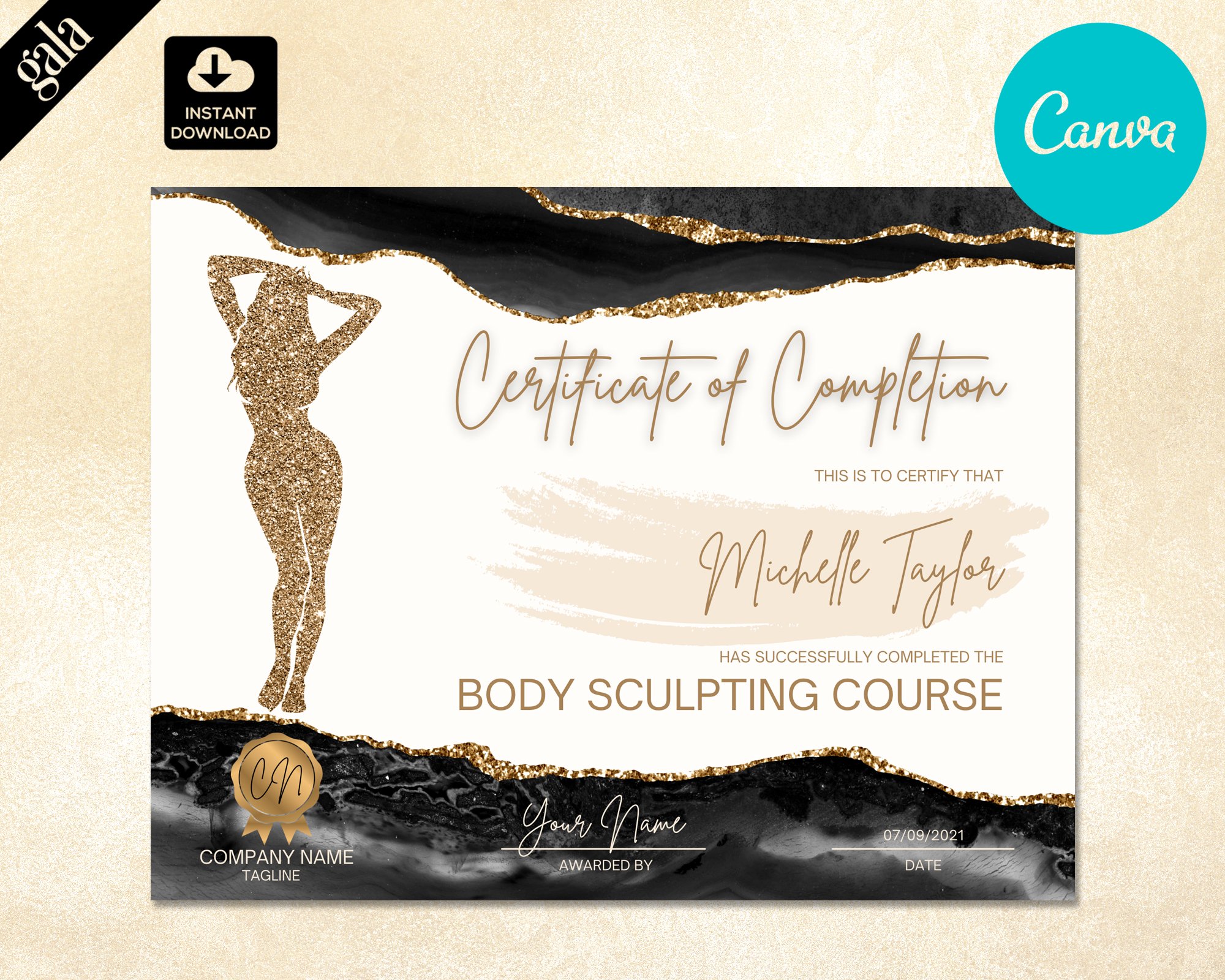 Certificate of Completion Template cover image.