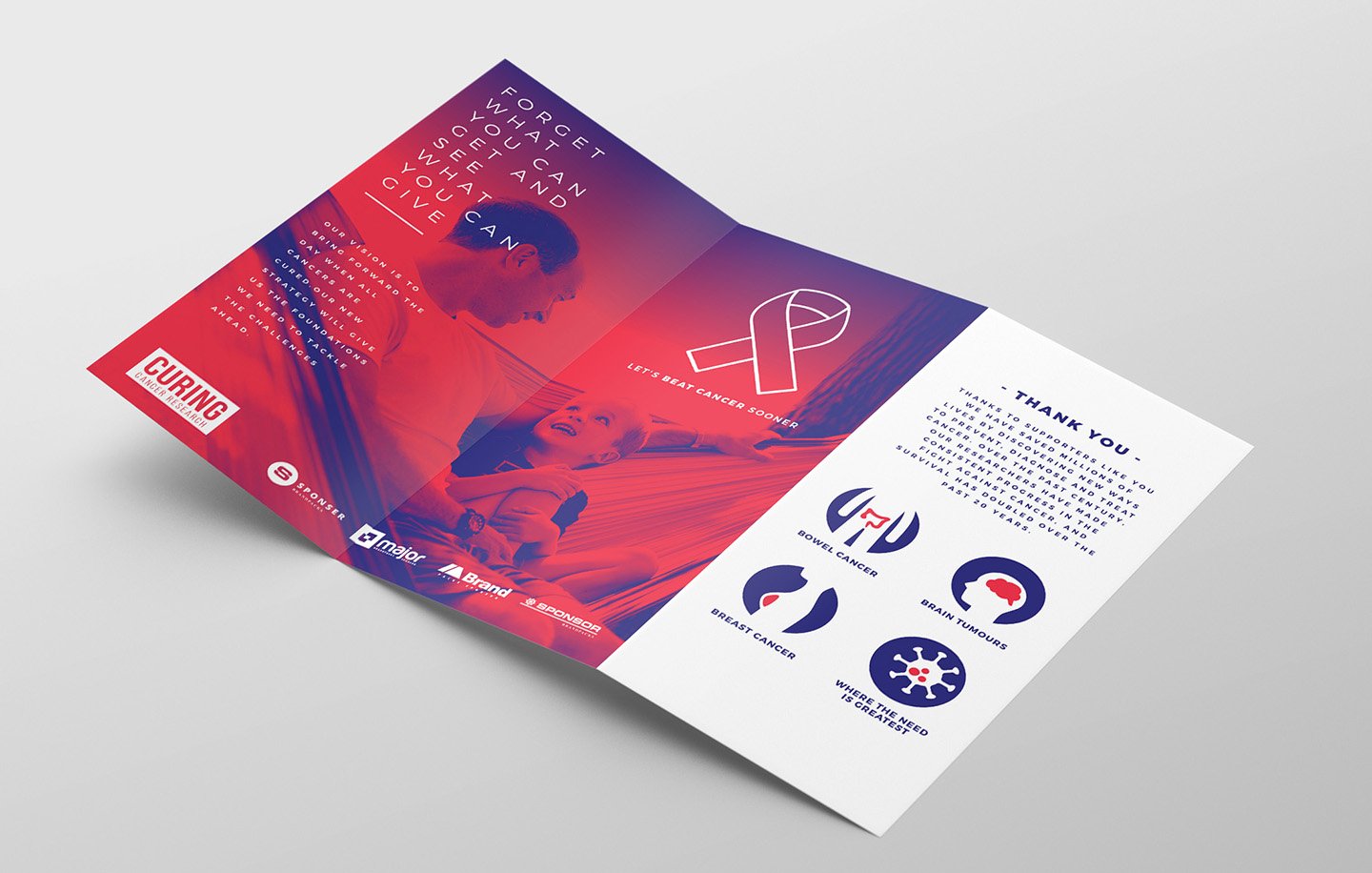 Cancer Charity Tri-Fold Brochure preview image.