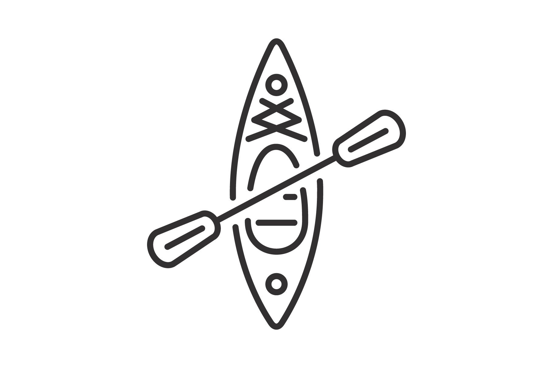canoe with paddle icon, kayak cover image.