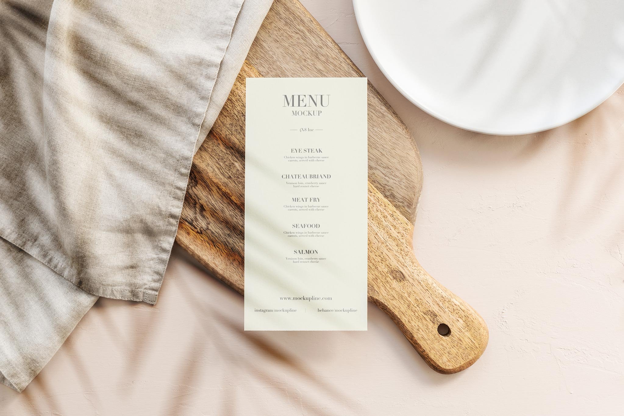 Menu Card Mockup Set preview image.