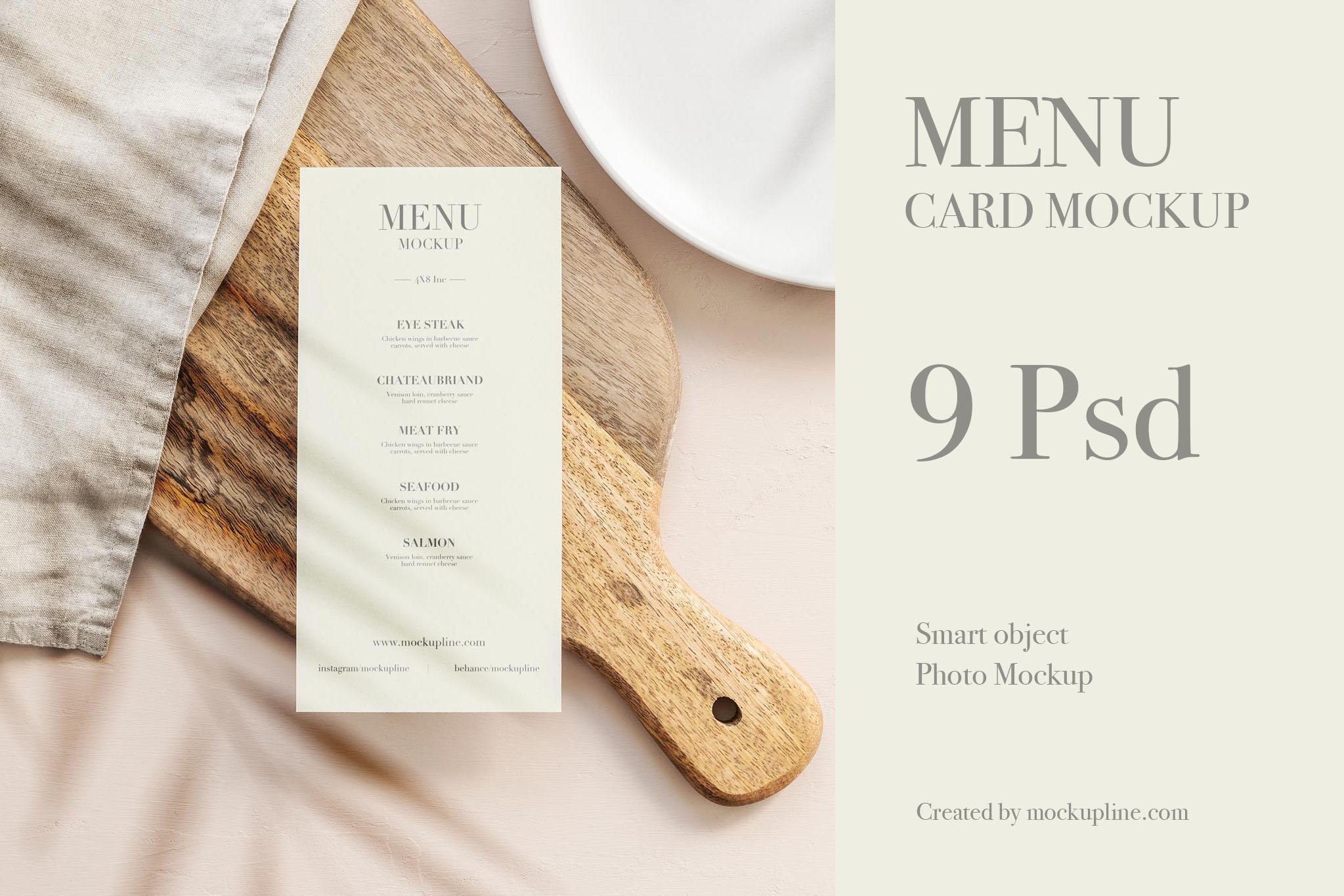 Menu Card Mockup Set cover image.