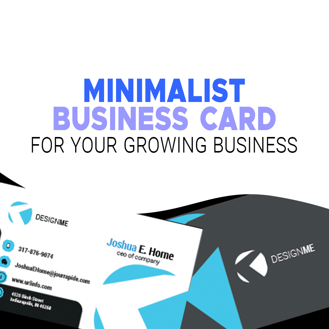 minimalist business card for growing business preview image.