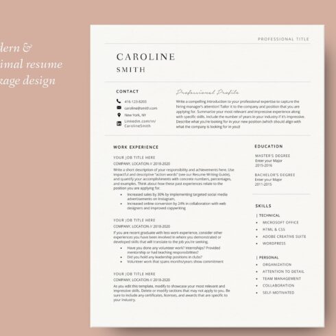 Resume template Word & cover letter cover image.