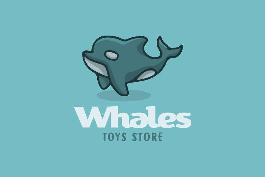 Whales Cartoon Logo cover image.