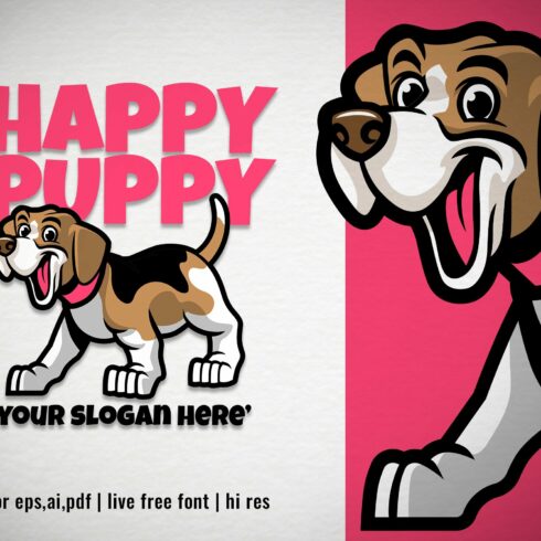 Cartoon Puppy of Beagle Dog Logo cover image.