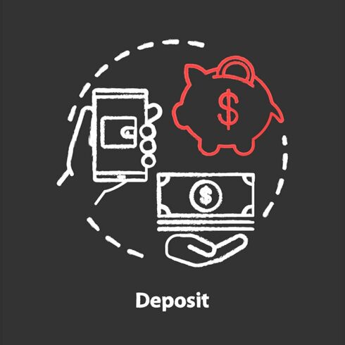 Deposit chalk concept icon cover image.