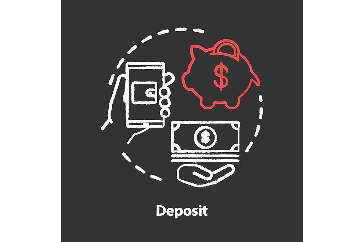 Deposit chalk concept icon cover image.