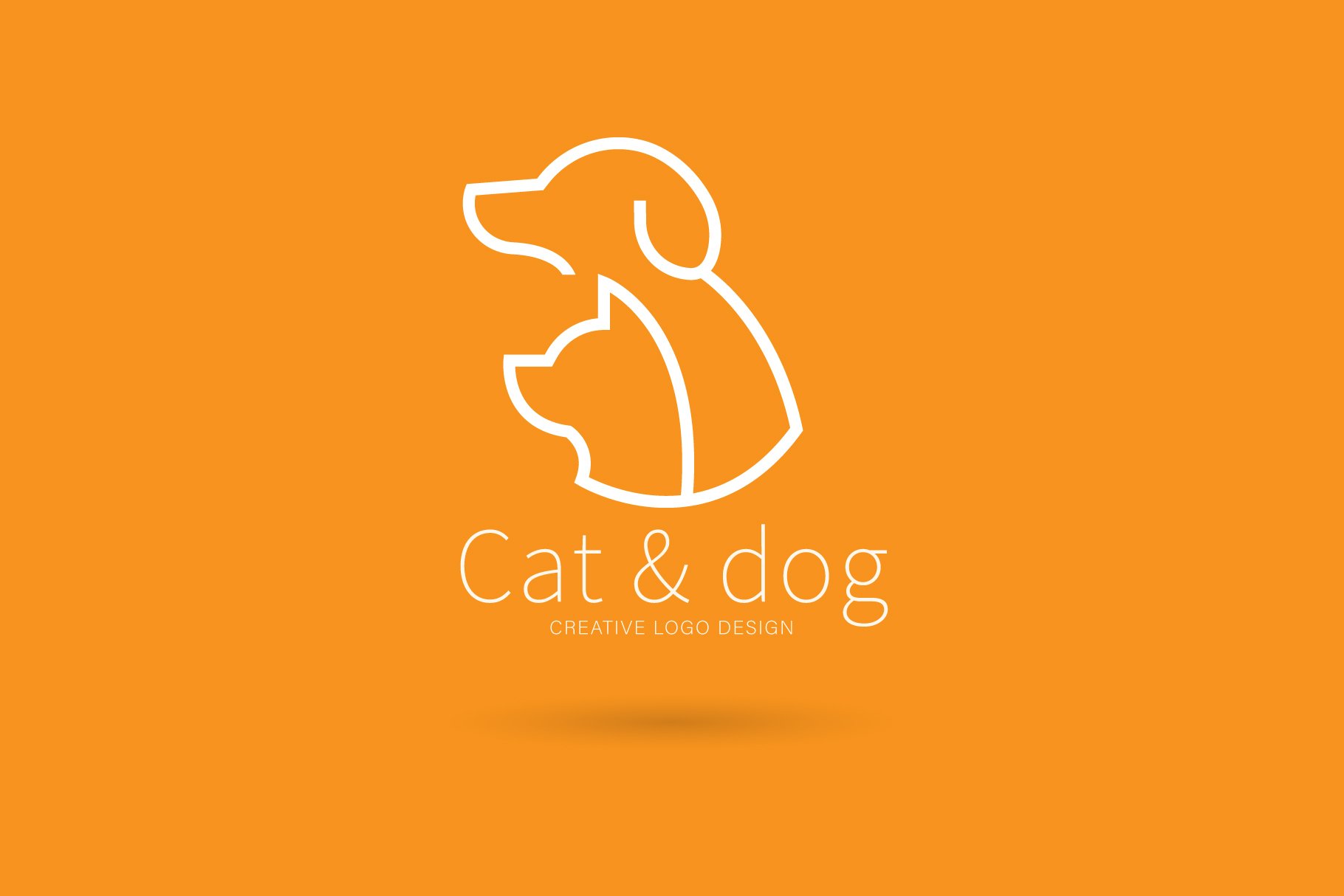 Cat and dog logo preview image.