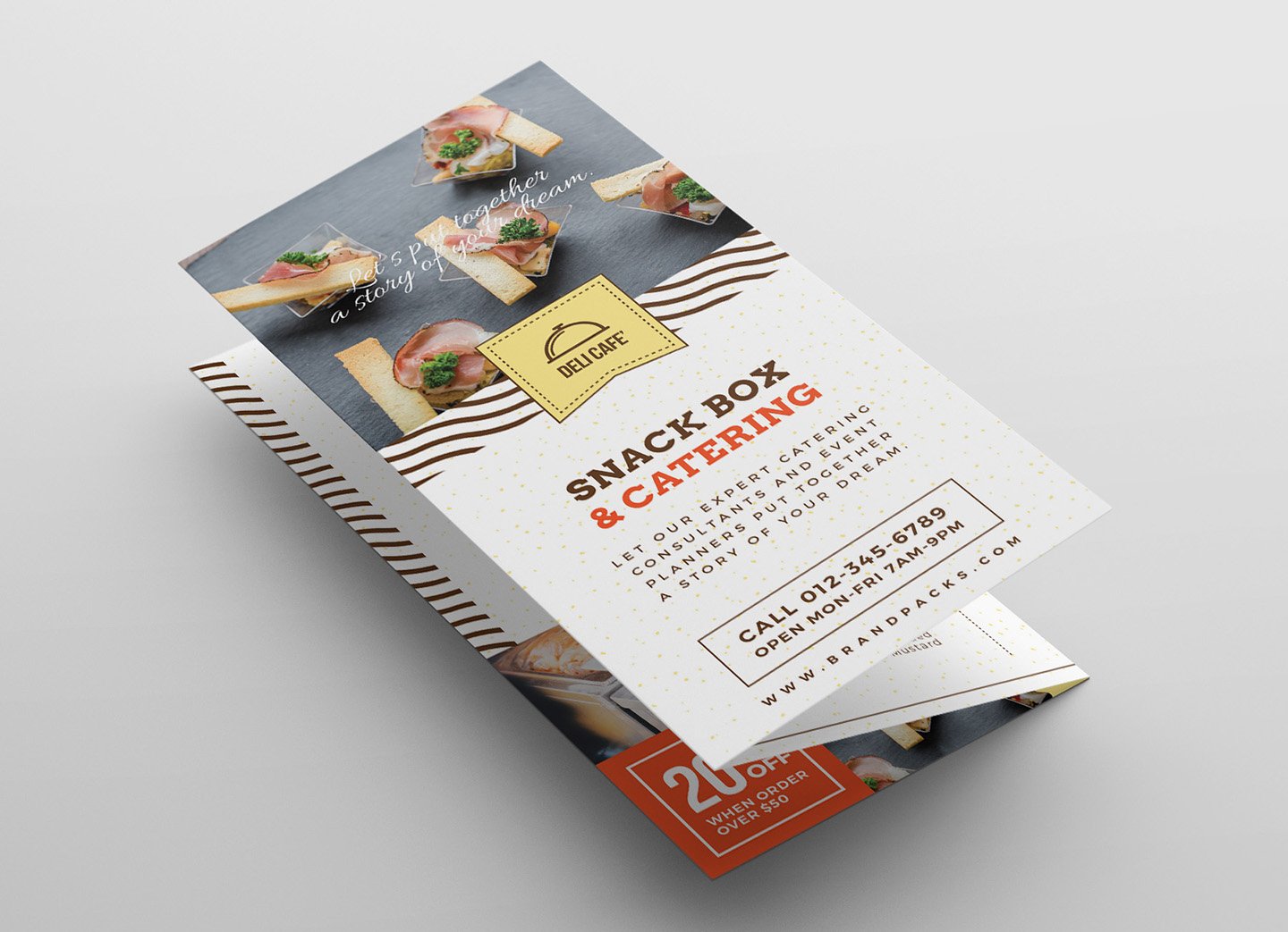 catering service tri fold brochure template front 108