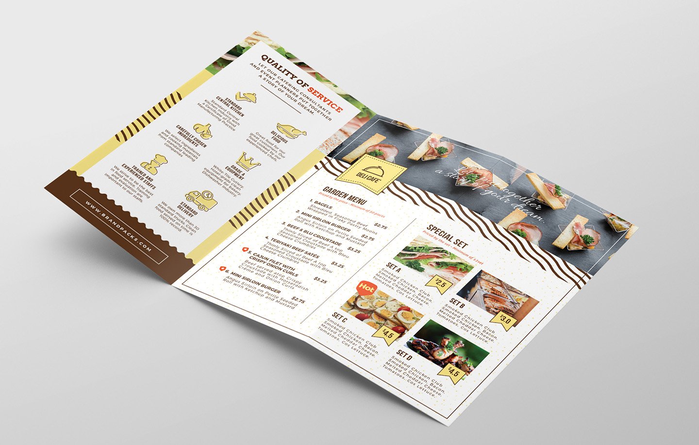 Catering Service Tri-Fold Menu preview image.