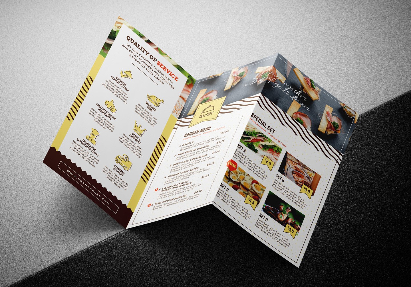 catering service tri fold brochure template inside 2 775
