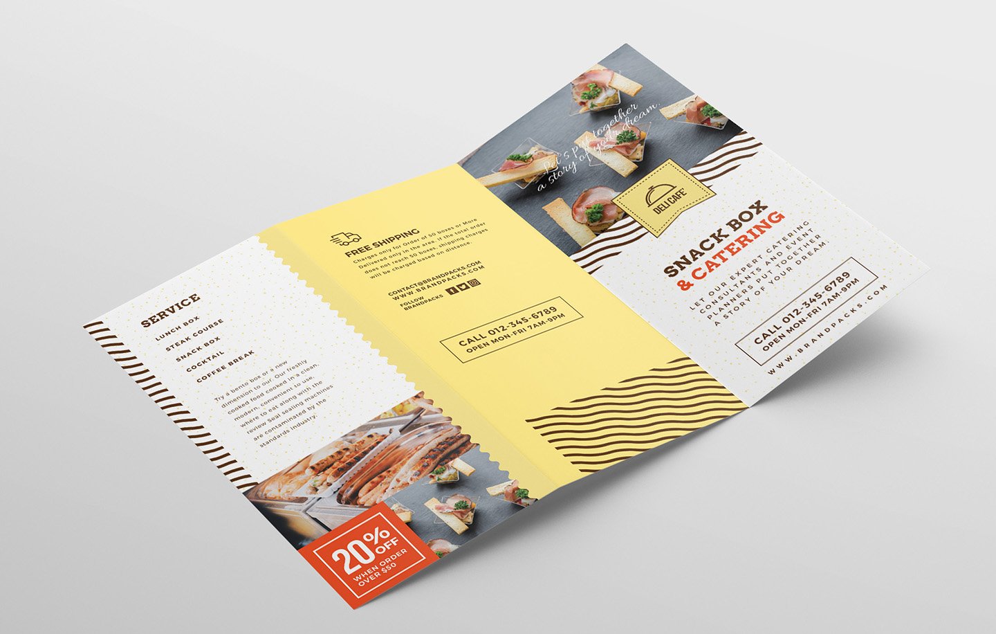 catering service tri fold brochure template outside 314