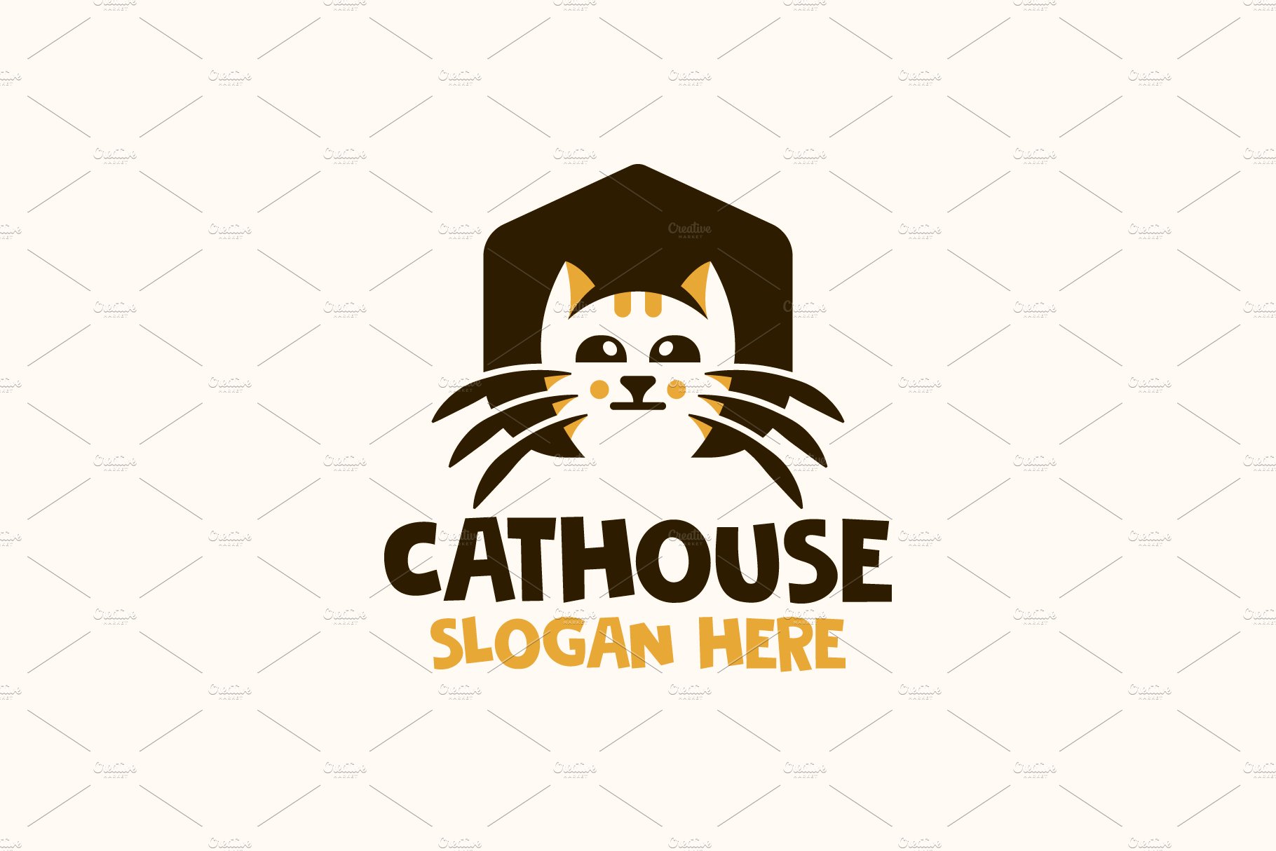 Cat House Logo Template cover image.
