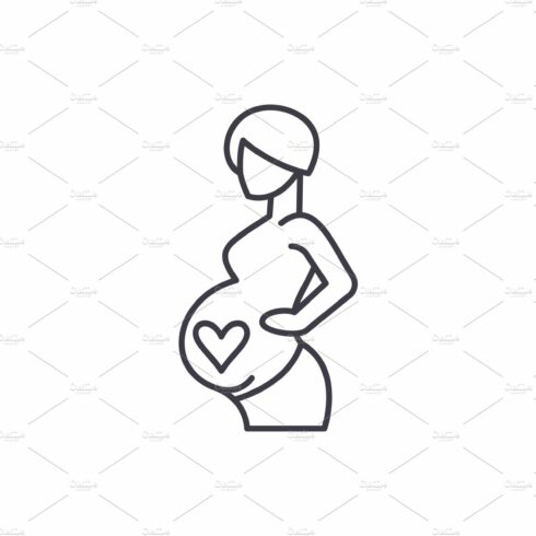 Pregnancy line icon concept cover image.