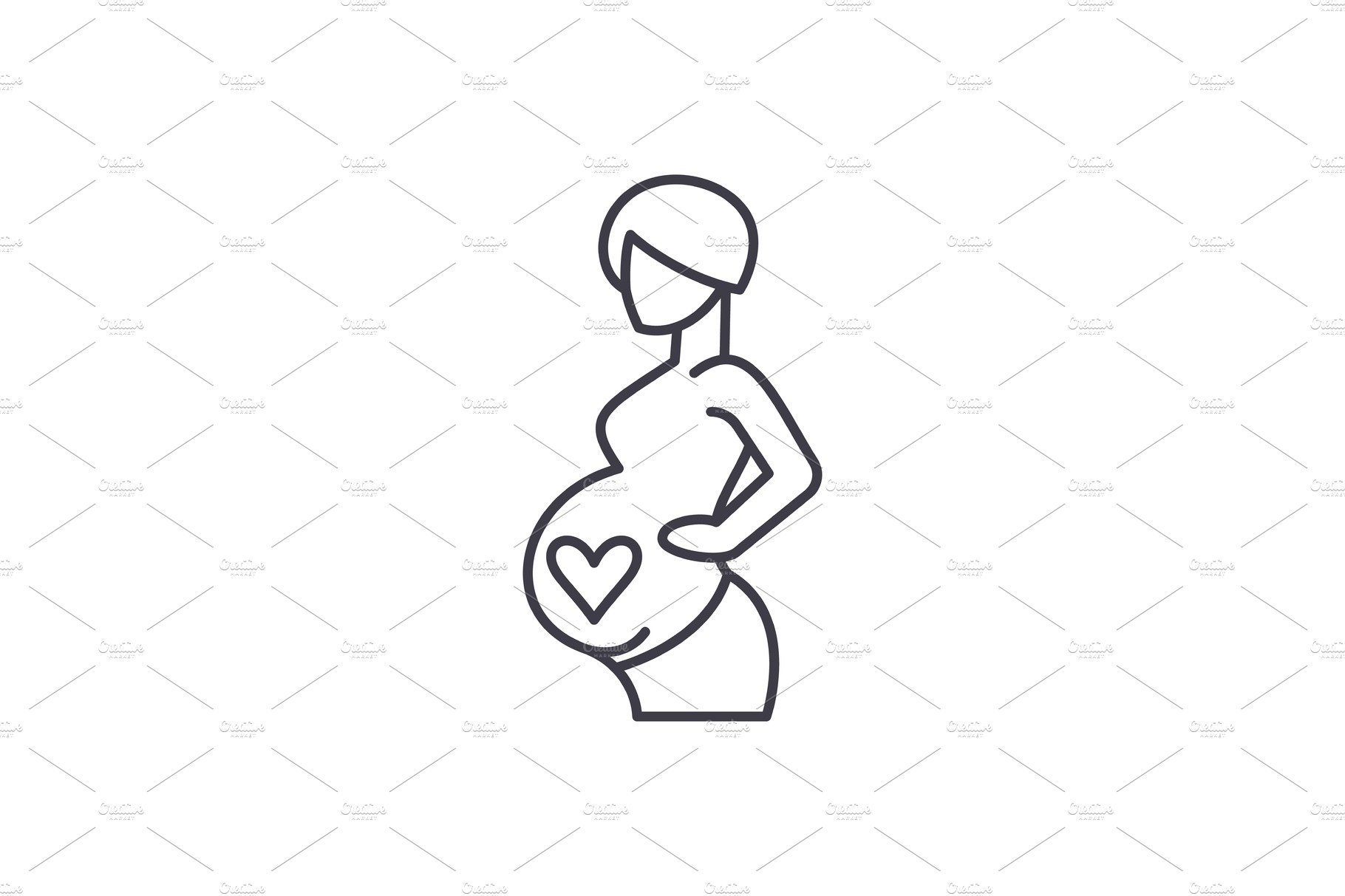 Pregnancy line icon concept cover image.