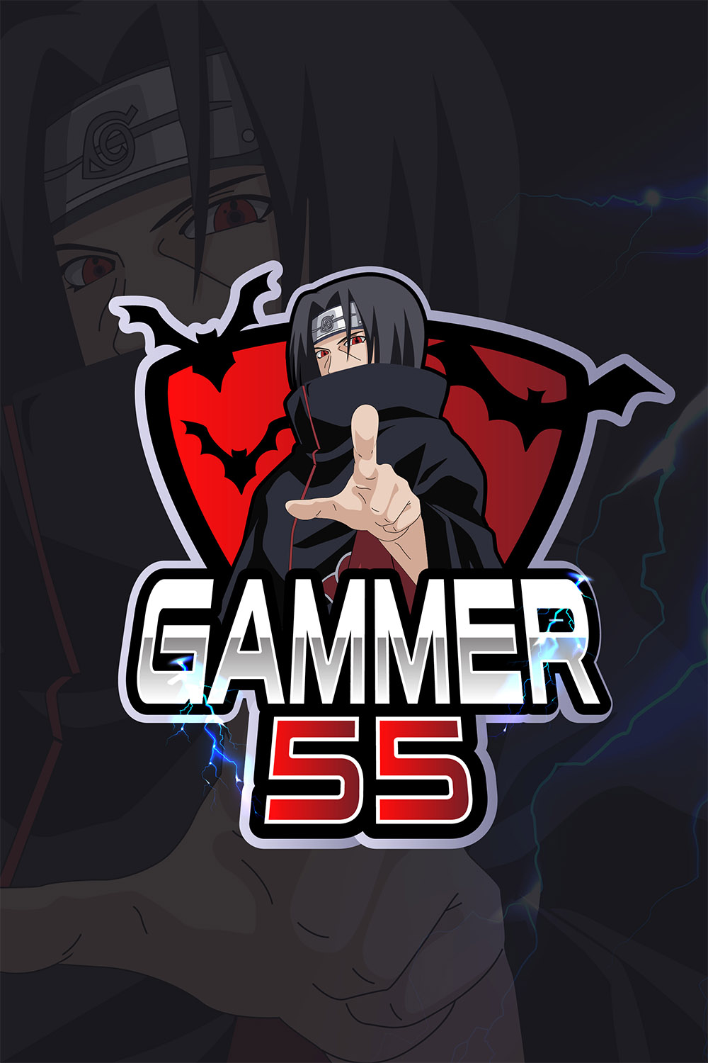 custom gaming mascot logo design and anime pinterest preview image.