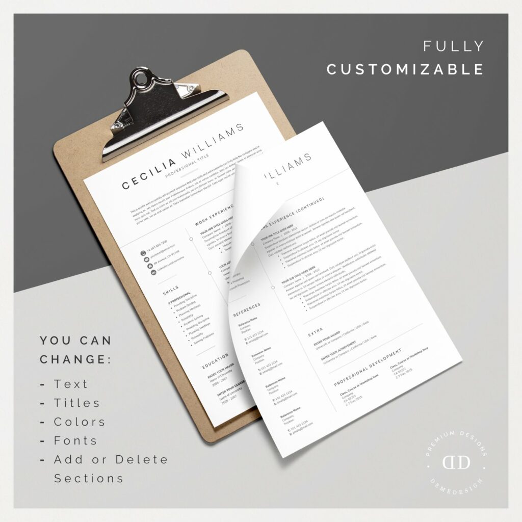 Clean Modern Resume Template – MasterBundles