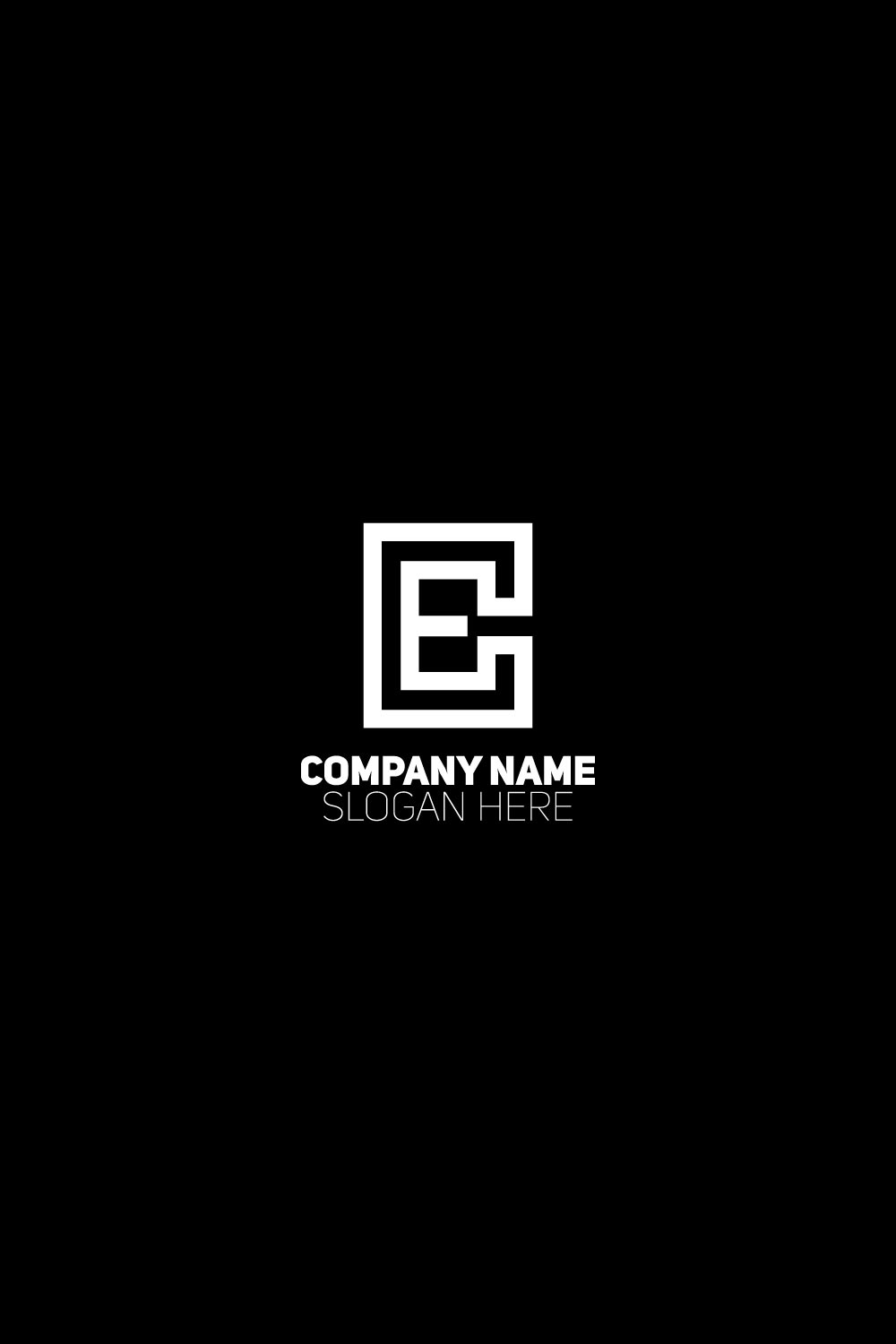 CE Letter Logo Design with Creative Modern Trendy Typography and Black Background pinterest preview image.