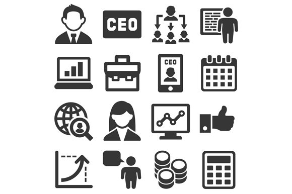 CEO and Business Management Icons cover image.