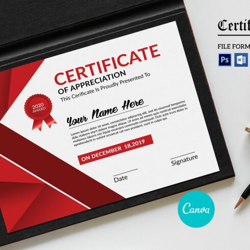 Printable Certificate V25 cover image.