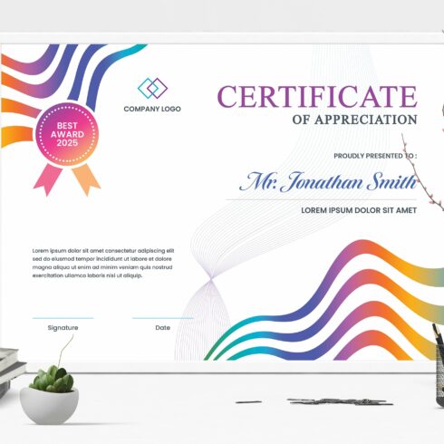 Certificate Template cover image.