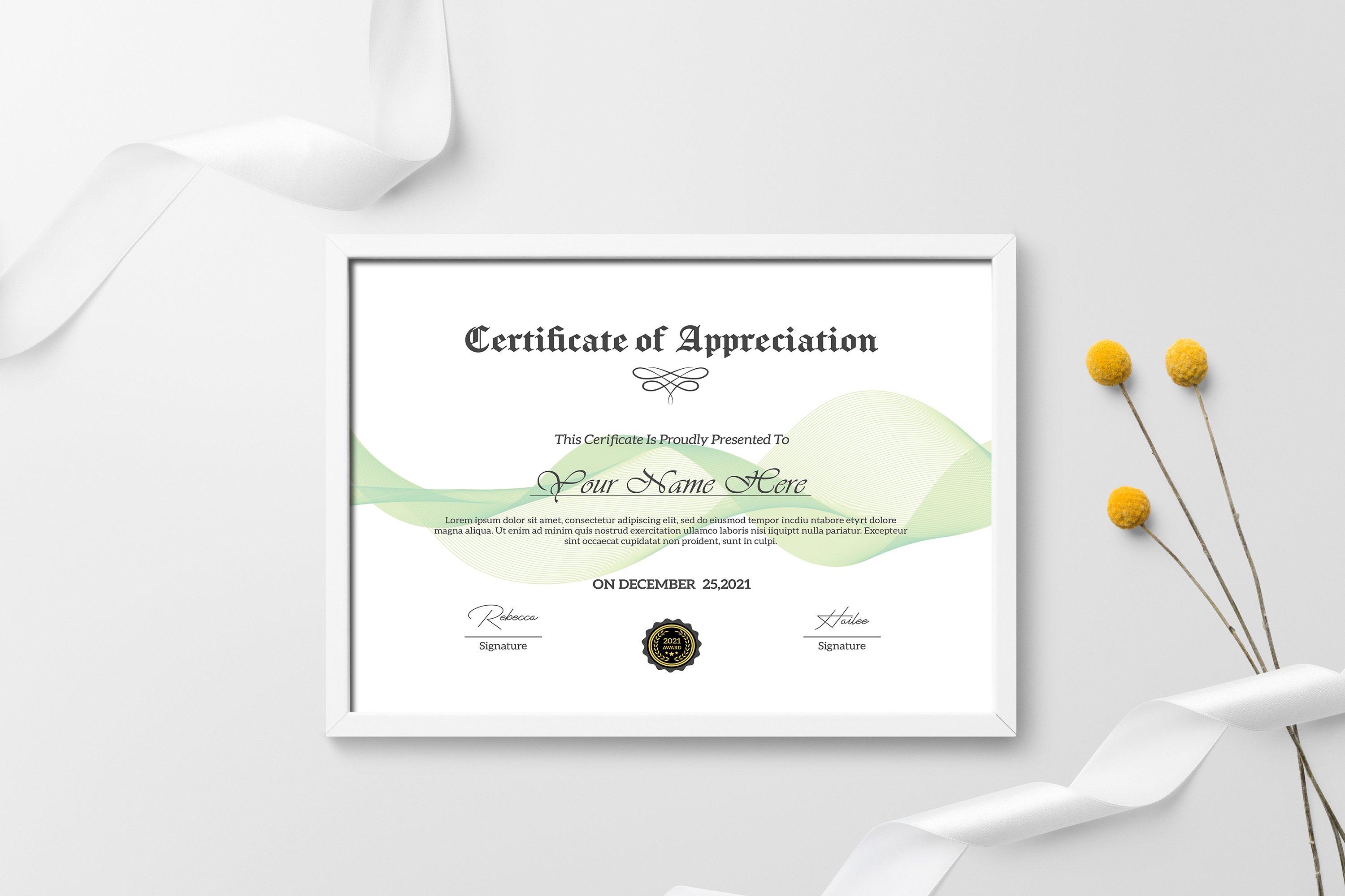 Certificate Template preview image.