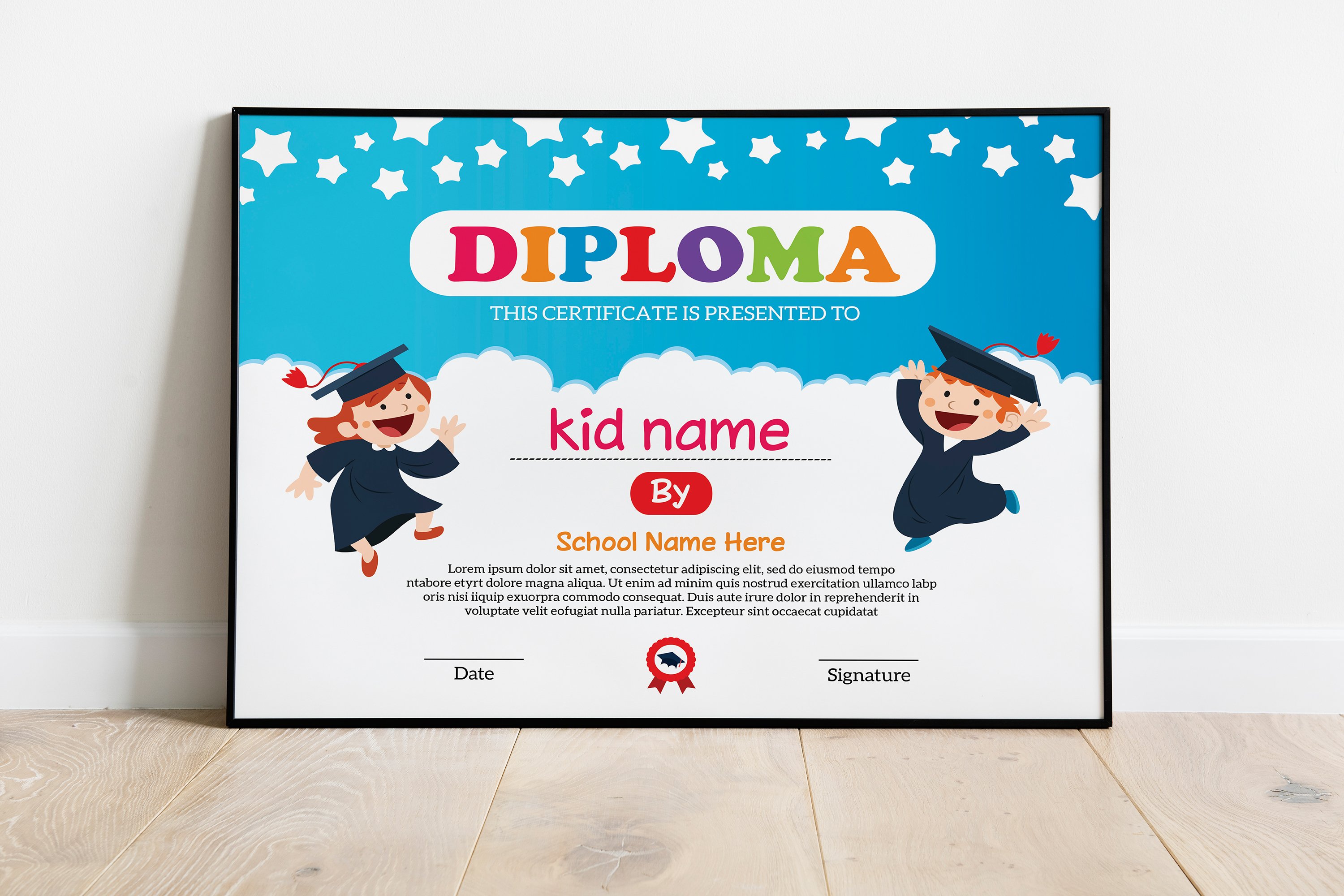 Certificate kids diploma preview image.
