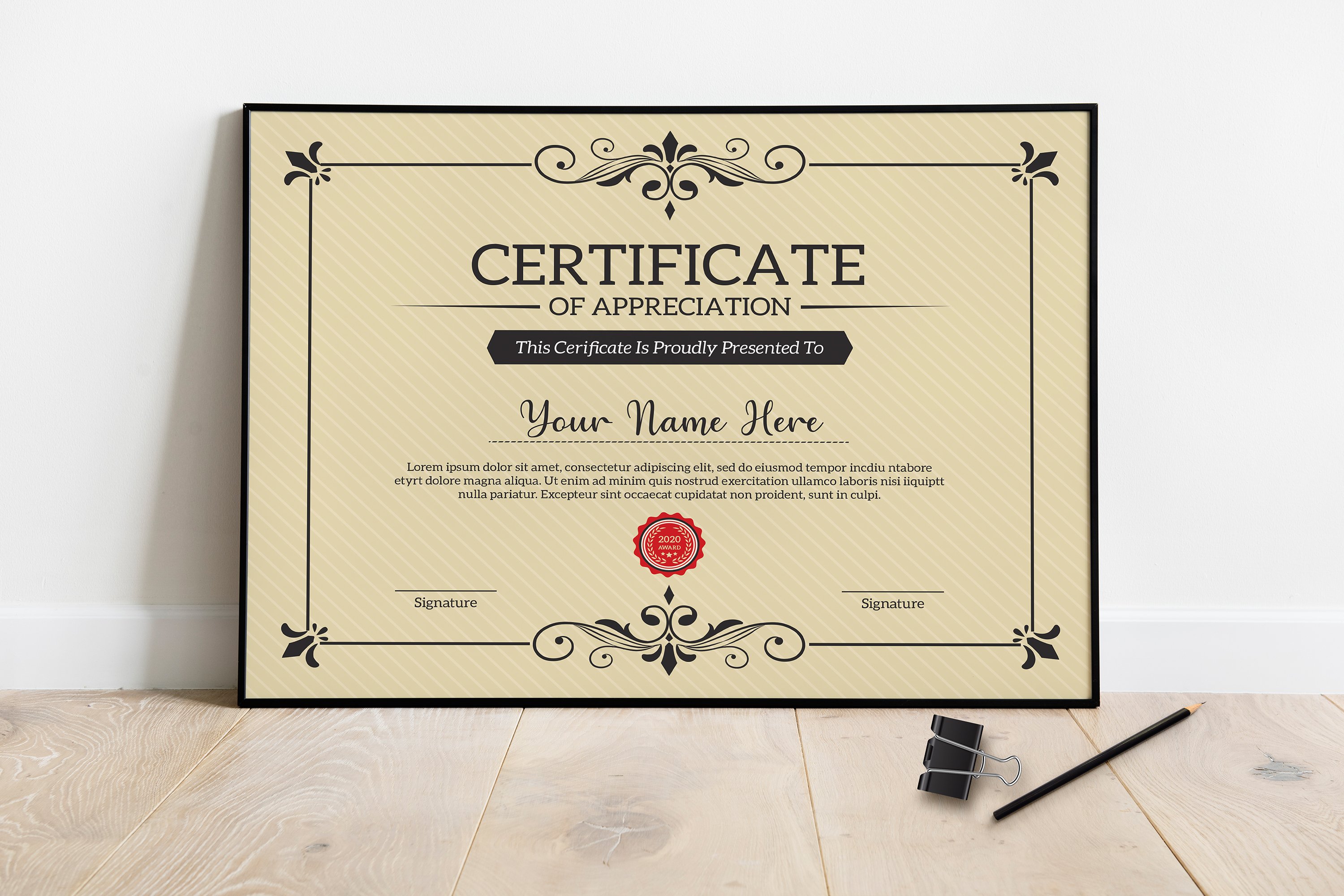 Certificate Template preview image.