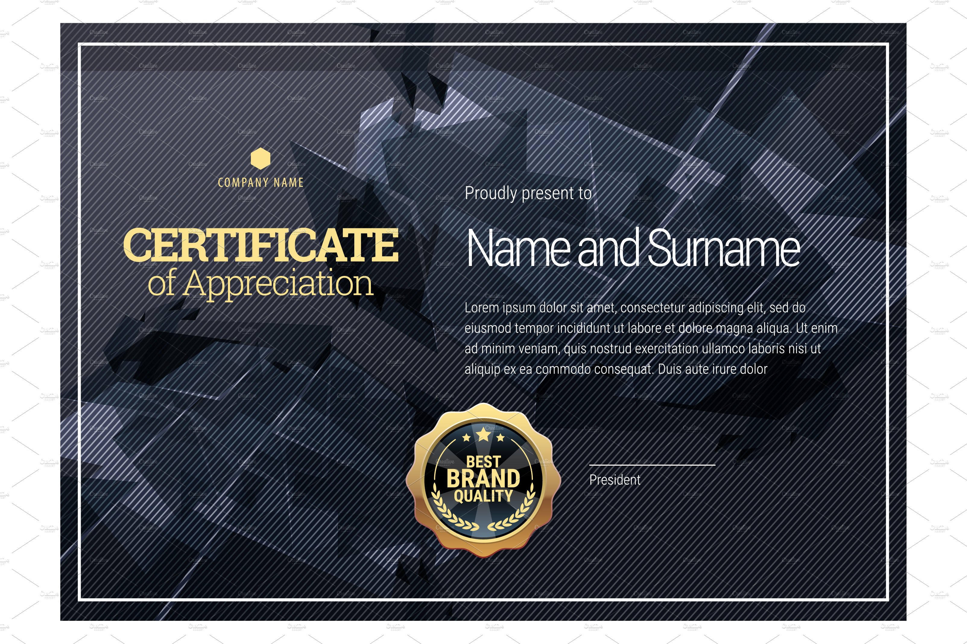 Certificate389. Diploma template cover image.