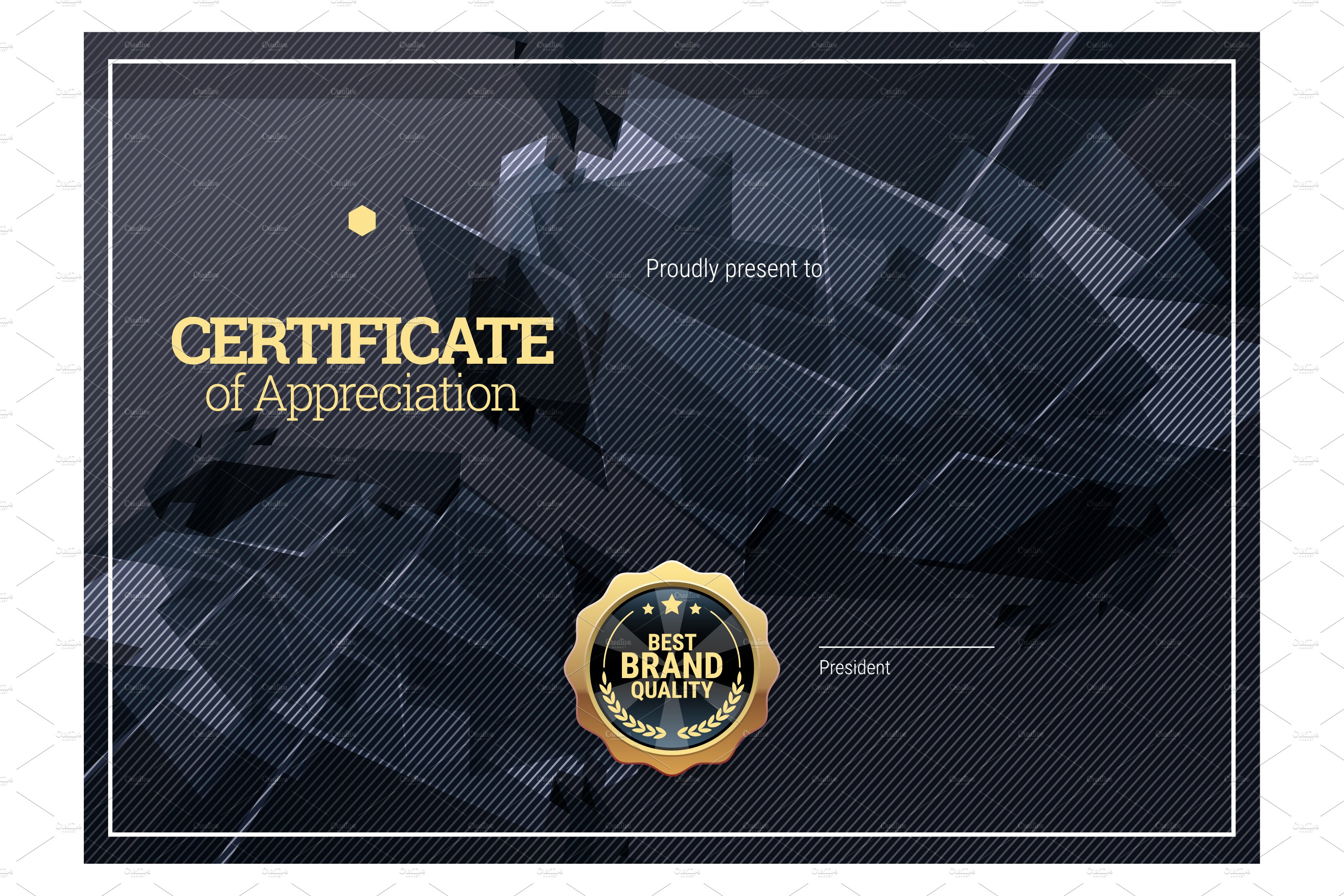 Certificate389. Diploma template preview image.