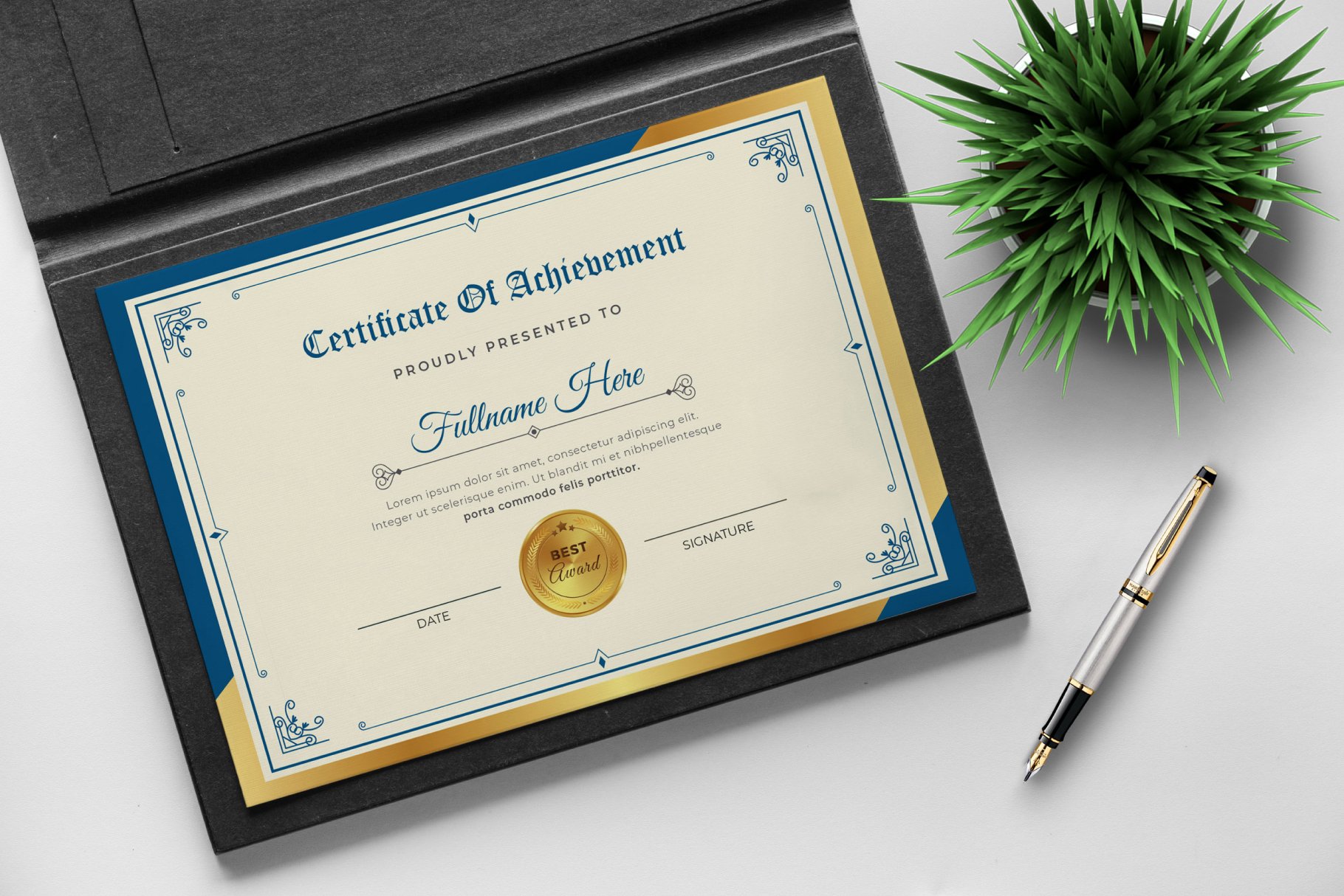 Certificate of Achievement Template cover image.