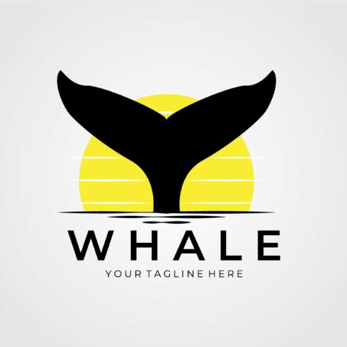 whale tail vintage logo vector cover image.