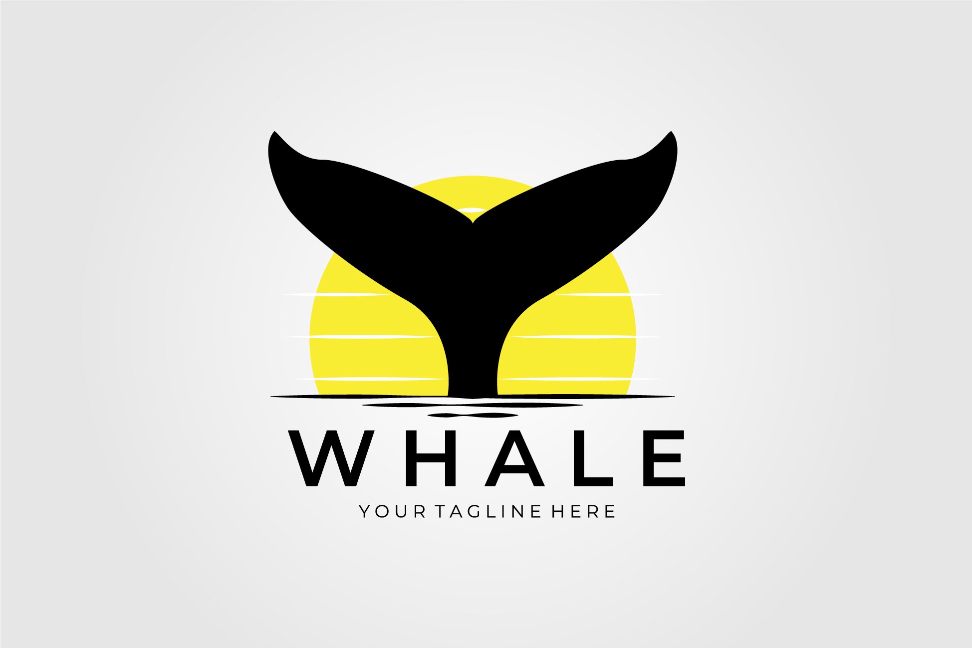 whale tail vintage logo vector cover image.