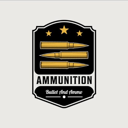 ammo or bullet emblem logo vintage cover image.