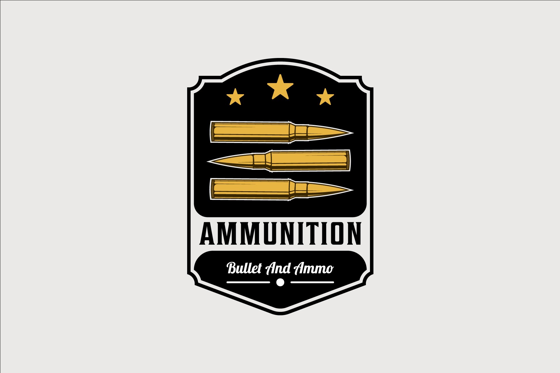 ammo or bullet emblem logo vintage cover image.