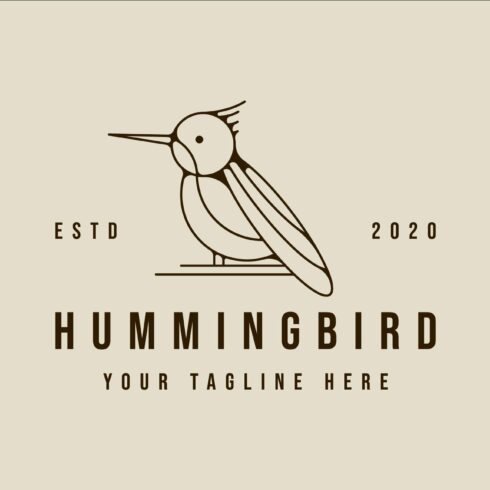 humming bird logo line art simple cover image.