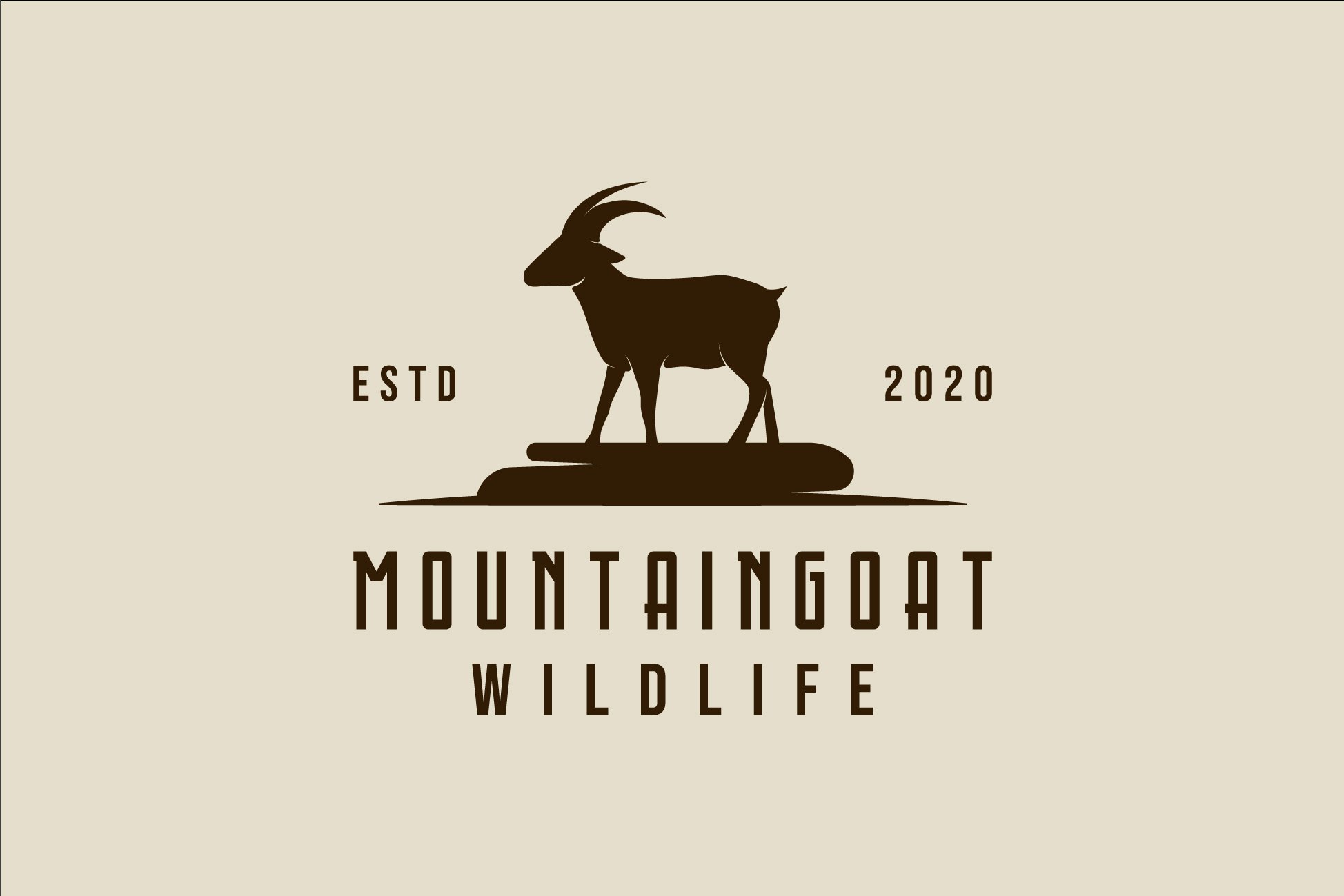 mountain goat logo vintage vector cover image.