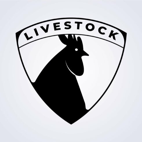 livestock logo rooster vector icon cover image.