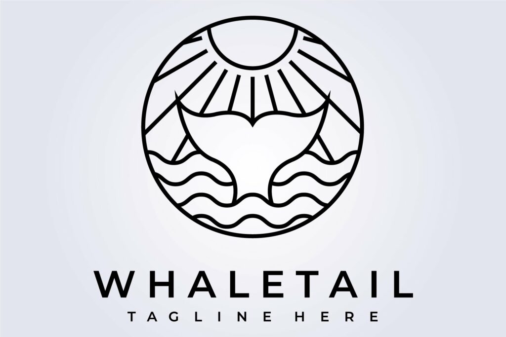 whale tail logo vector illustration – MasterBundles