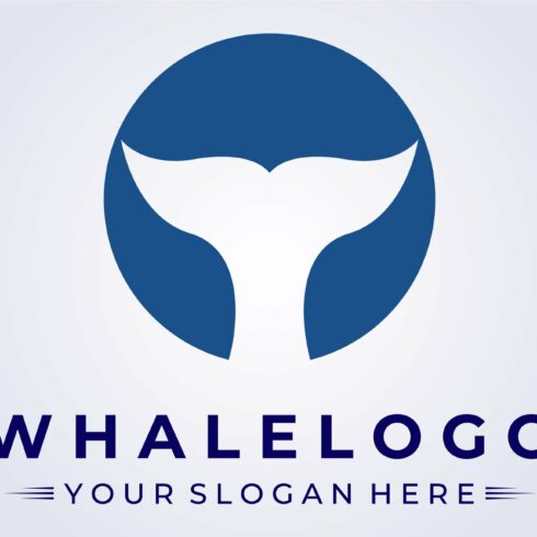 Blue whale logo vector illustration cover image.